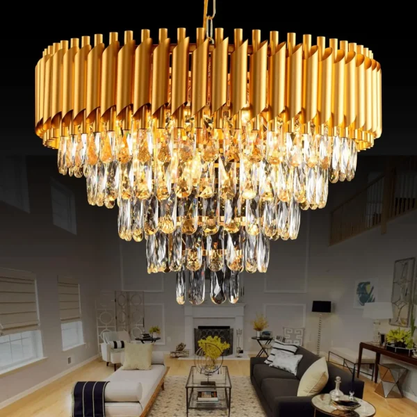 5-Tier Raindrop Crystal Chandelier