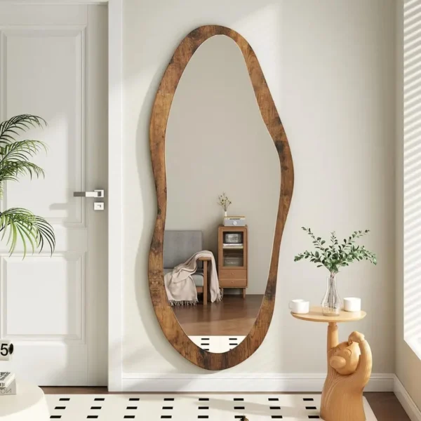 Large  Wood Framed Wall Mirror