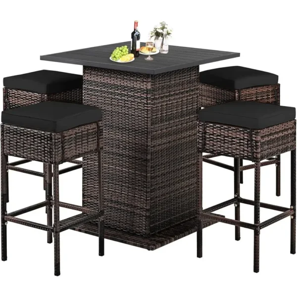 Outdoor Rattan Bar Set