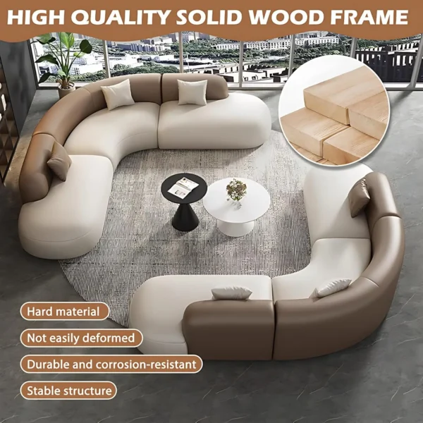 Curved Leather Sofa Set