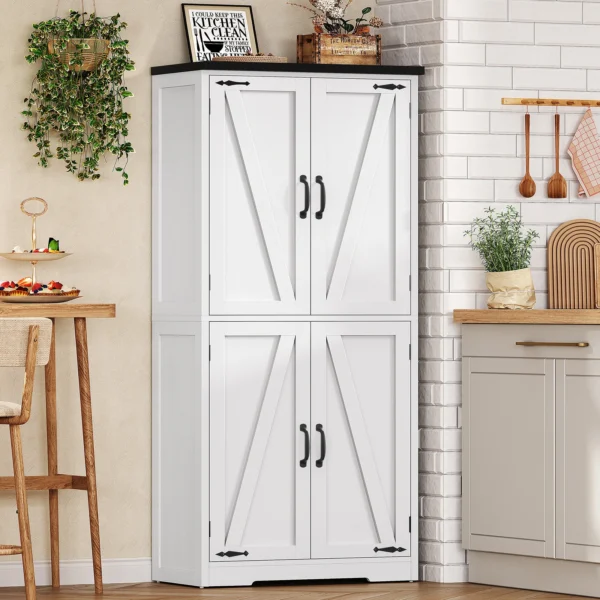 **58" Farmhouse Storage Cabinet with Adjustable Shelf**